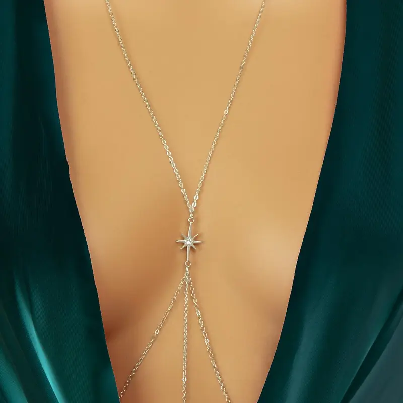 Rhinestone Star Decor Body Chain, Fashionable Lady Body Jewelry for Women, Elegant All-match Fashion Accessories for Daily Wear, Decoration