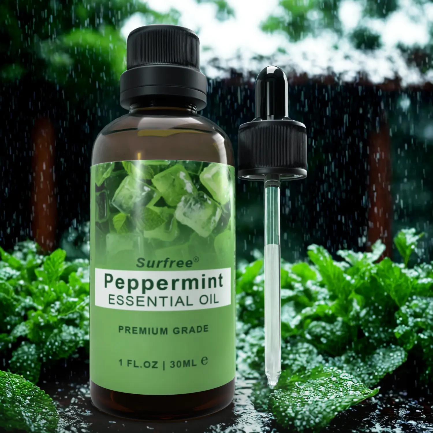 100% Pure Peppermint Essential Oil for Aromatherapy, Relaxing Massage & Home DIY - Scented Body Care Fragrance in 30ml Amber Glass Bottle