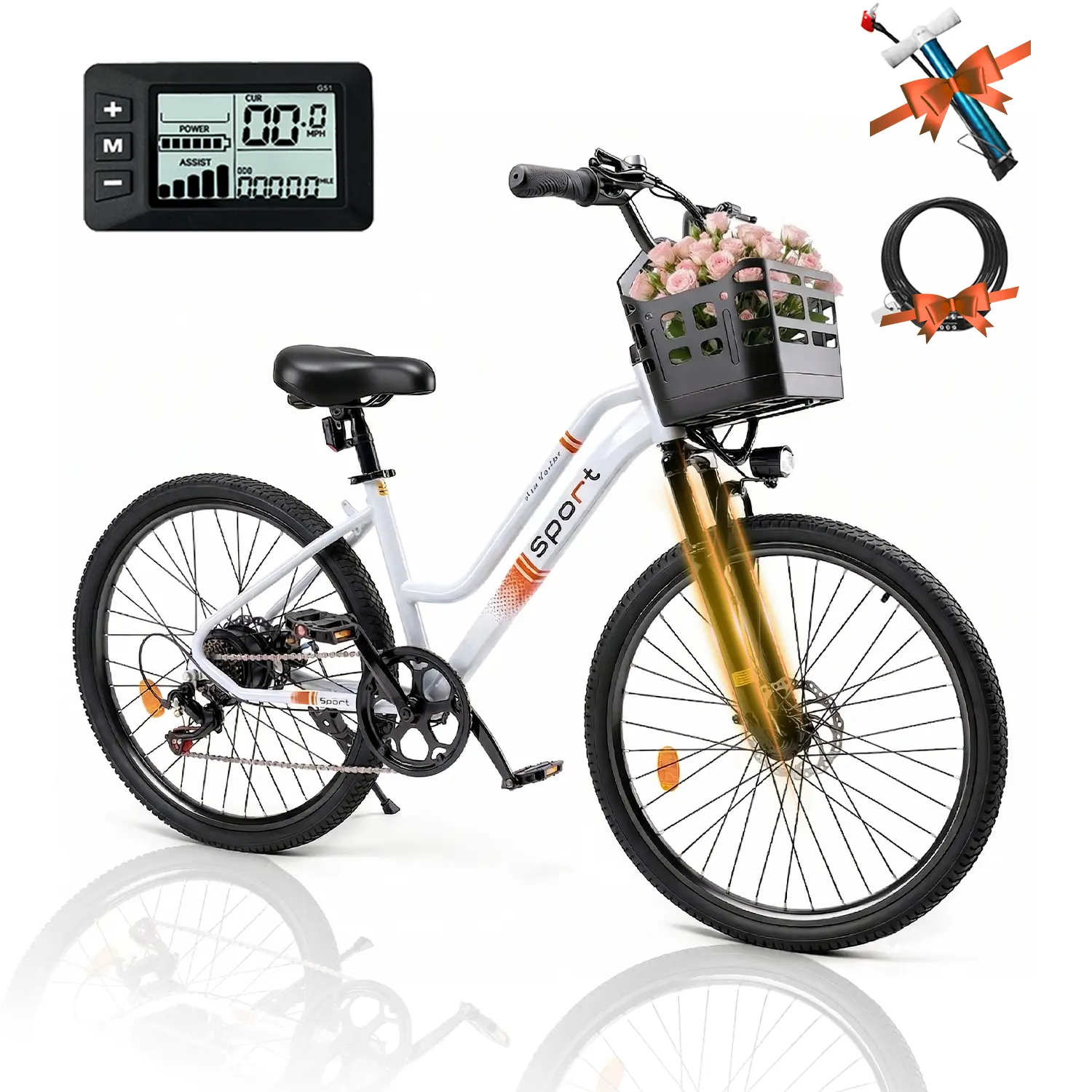 Electric Bike for Adults, Ebike, Electric Bicycle with 576WH Removable Battery,26" Mountain Ebike 25MPH,40+ Miles(MAX),750W High Motor,Multi-Shock Absorption,Commuting,UL2849