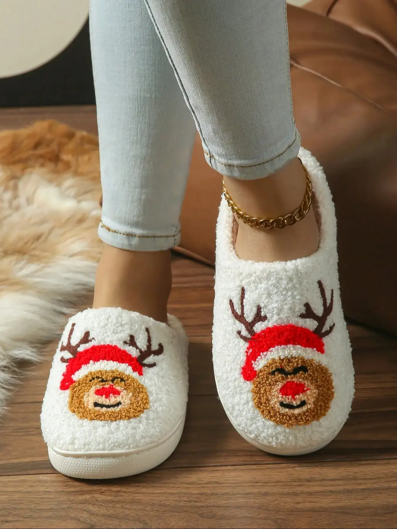 Women's Thick Sole Fall Winter Cartoon Chicken Slippers, Soft Rubber Bottom, Cute Style, House Slipper, Indoor Home Footwear, Less Than Ankle Height, Slipper Shoes