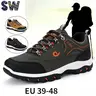 Male Lace-Up Synthetic Low Top Hiking Shoes - Round Toe, Waterproof, Lightweight, Breathable, Soft, Flexible Rubber Sole, All-Terrain Off-Road Laces Casual Trainers for Outdoors, All Seasons