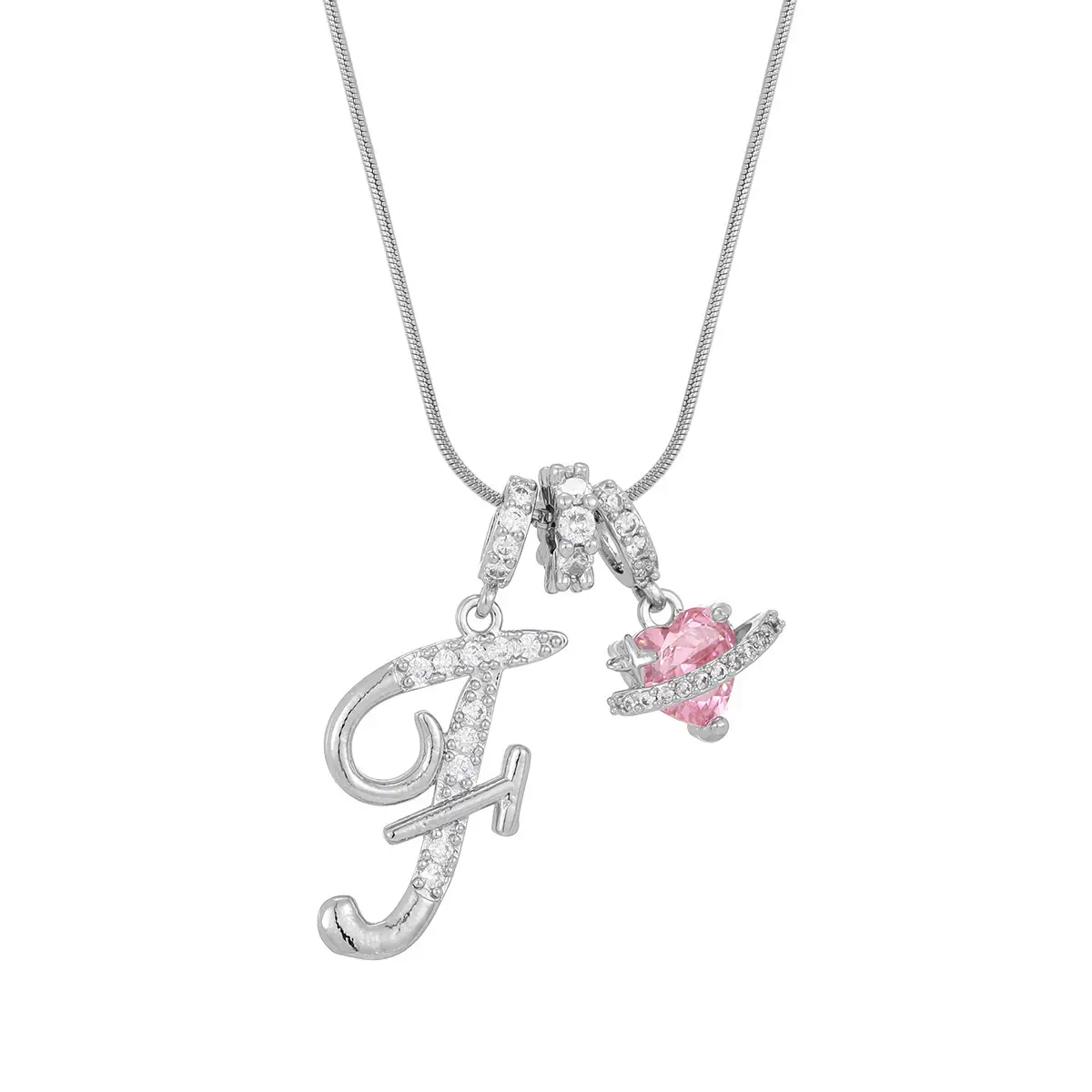 Silver F (Pendant -Snake Bone Chain)