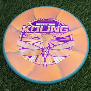 Axiom Cosmic Neutron Tempo with Jeremy Koling 2026 Team Series Art by Mike Inscho Stamp - 171.9g - Teal Rim On Peachy Orange