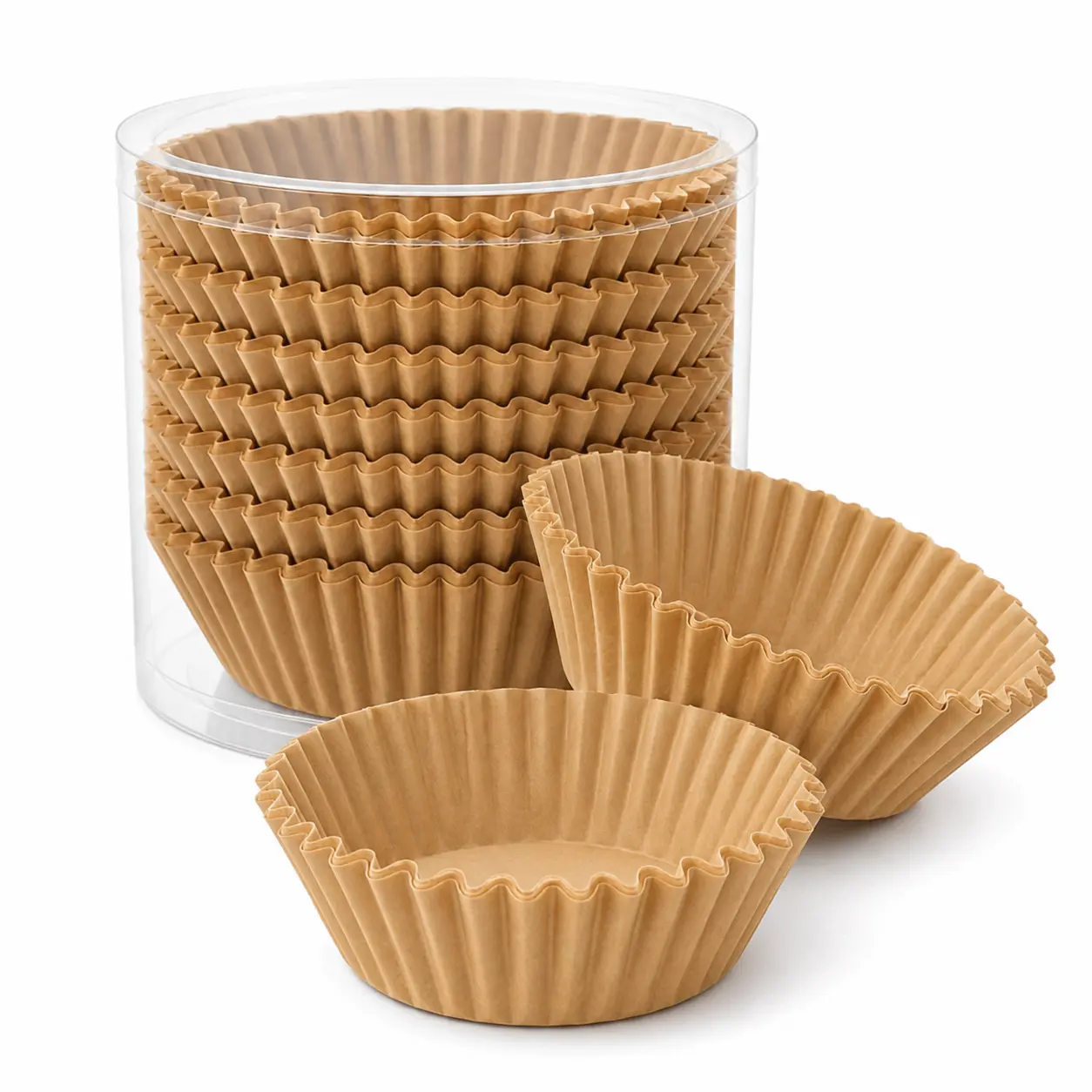 360 Count Cupcake Liners, Natural Kraft Paper Baking Cups, 2.5 in Standard Size Greaseproof Muffin Liners for Cupcakes and Muffins