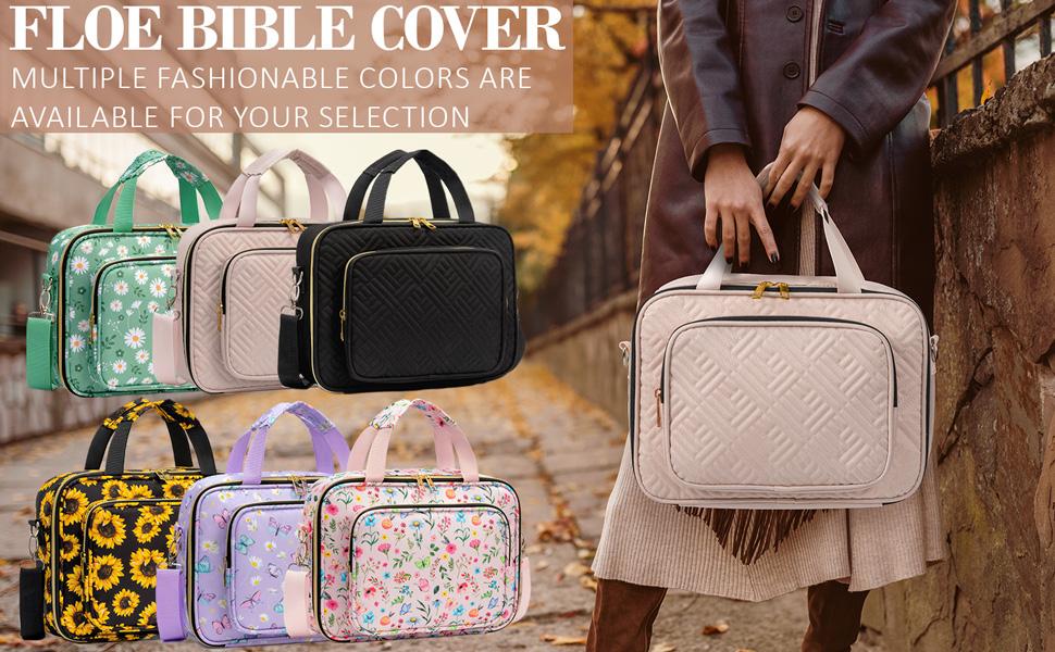 Floe Bible Cover for Women, Large Bible Bag w/ Shoulder Strap, Book Carrying Case with Bible Highlighters & Tabs, Bibles for Women, Bible Study, Bible Journaling & Bible Decorating,   Easter   Christian Gifts