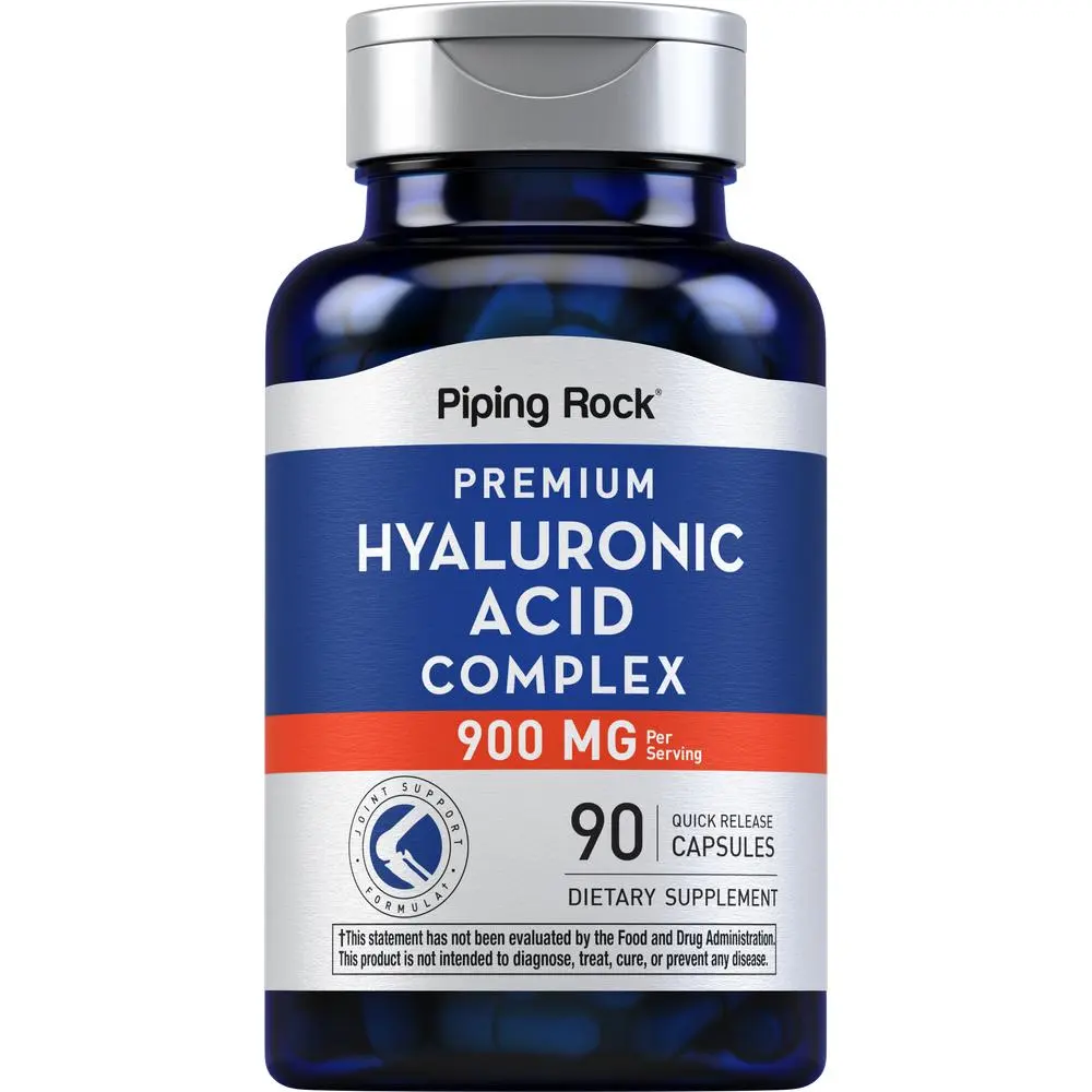Piping Rock Hyaluronic Acid Supplement | 900mg | 90 Capsules | with MSM and Collagen | Premium Complex Pills | Non-GMO, Gluten Free