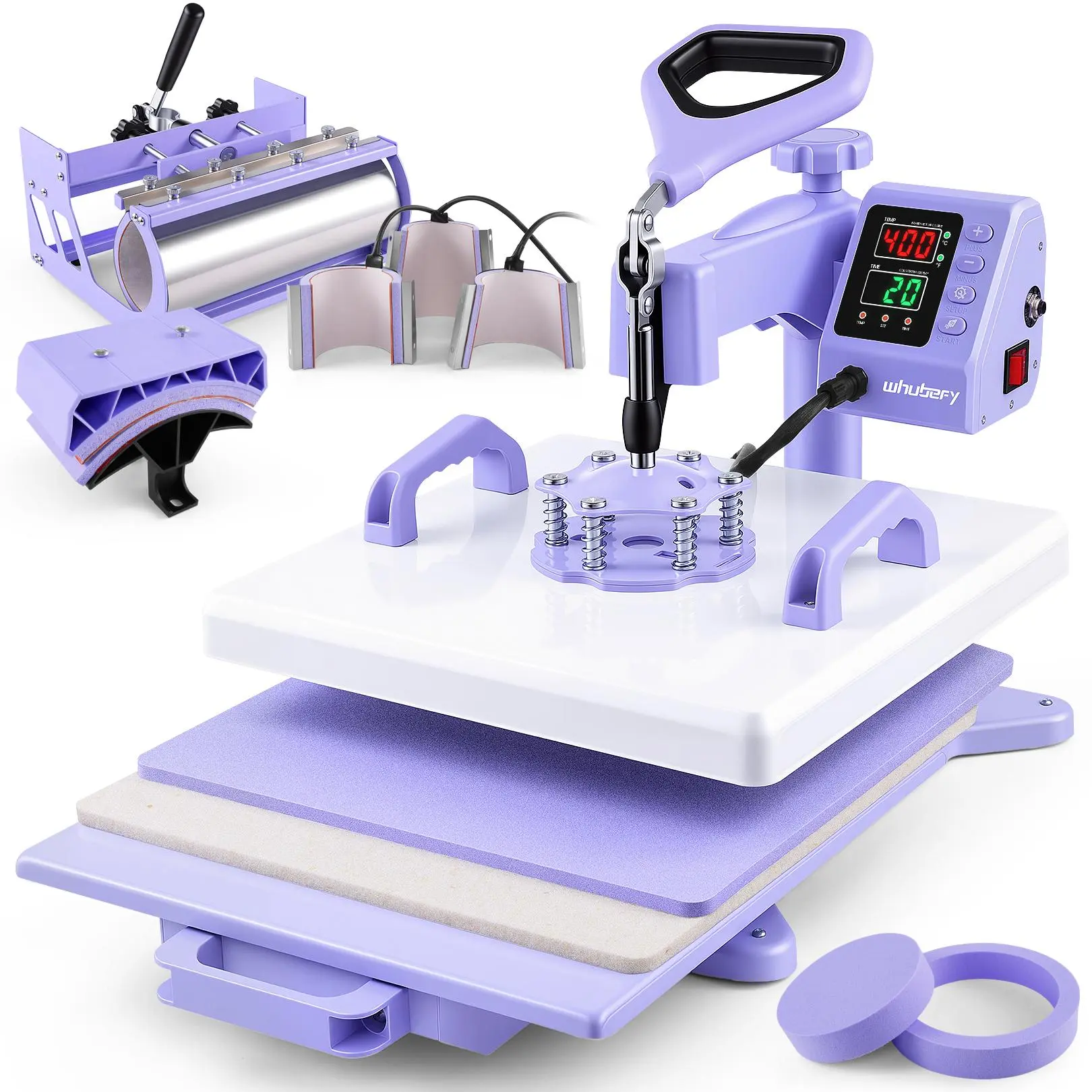 AKEYDIY 8 in 1 Heat Press Machine Professional Sublimation Machine 15" X 15" Swing Away Shirt Printing Heat Transfer Digital Tumbler Heat Press Machine for T Shirts Mug Hat Plate Cap