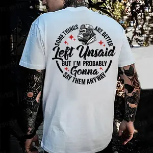 Some Things Are Better Unsaid But I'm Probably Gonna Say Them Anyway Monkey T-shirt Fitted Short Sleeve Crew Neck Casual Summer 100% Cotton USA Made Cotton Menswear Top Tshirt Man Streetwear Casual Crewneck Tropical