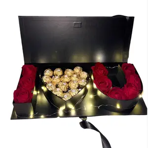 I LOVE YOU Gift Box with Eternal Roses and Chocolates - Heartfelt Celebration for Your Loved One