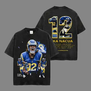 Game Day Outfit Puka Nacua 12 Acid Washed T-Shirt, The Puka Shirt, The Rams Shirt, Sunday Football Shirt, Game Day Shirt
