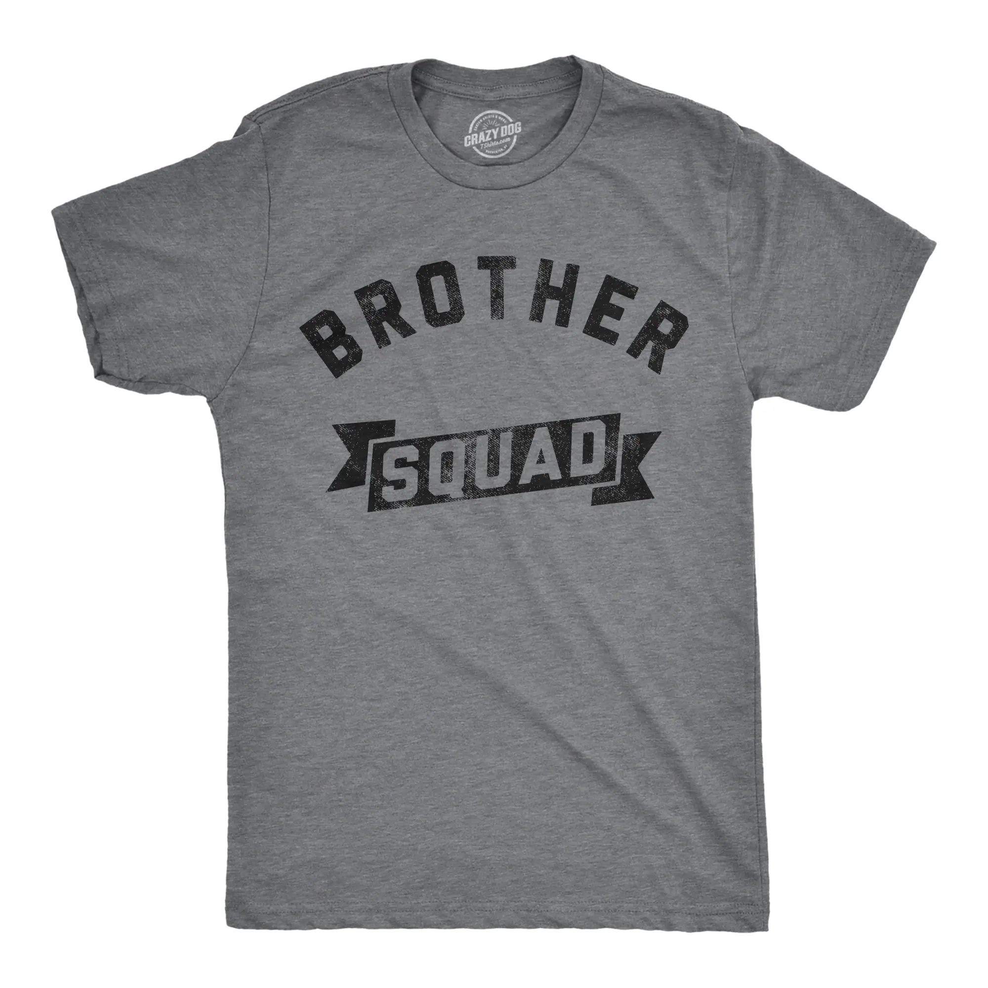 Mens Brother Squad T Shirt Funny Awesome Bro Sibling Joke Tee for Guys Mens Funny T Shirts Cool Vintage Fashion T-Shirt Gift Classic Menswear Funny Brother Short Sleeve Novelty Tees for Guys Dark Grey