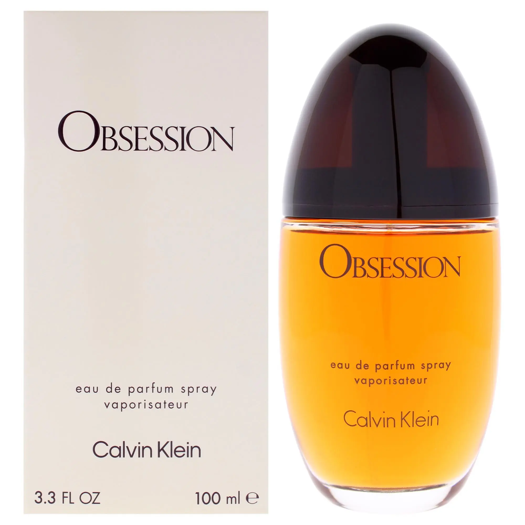 Women's Classic Calvin Klein Obsession EDP Spray On, 3.3 oz (100ml) with Minimalist Box