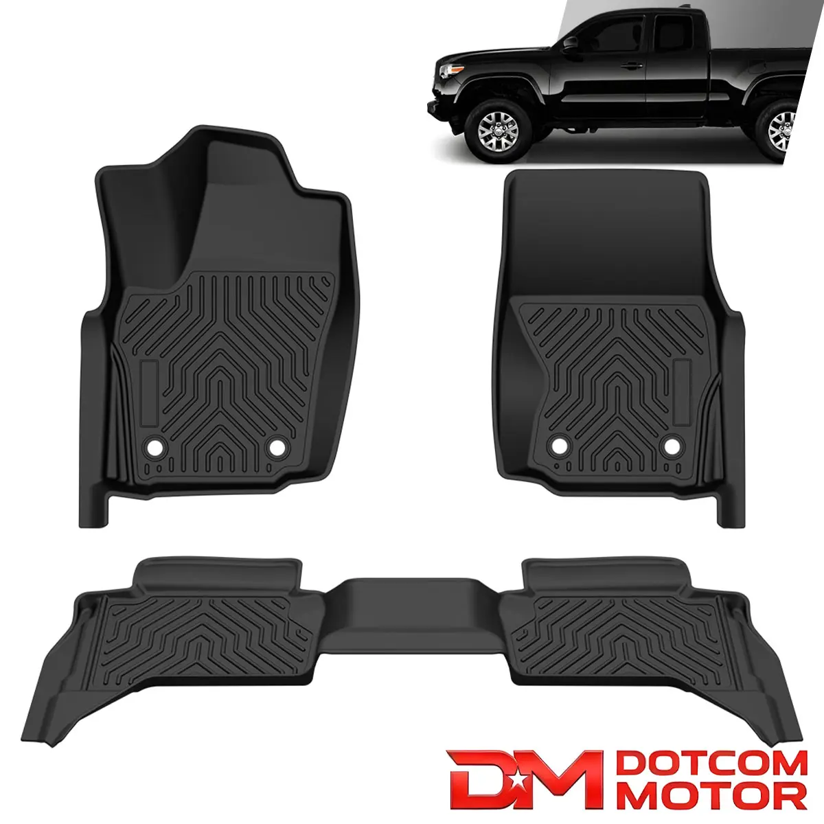 All Weather Rubber TPE Car Floor Mats Fit For 24-25 Double Cab Toyota Tacoma