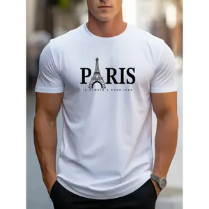 Men's Combed Cotton Classic Round Neck Shortsleeve T-Shirt - 180g WH Fabric, Boxy Cut, Digital Sublimation Graphic, Soft, Tropical Casual Menswear Top, Unisex, Affordable, COD Available, Sweat-Wicking