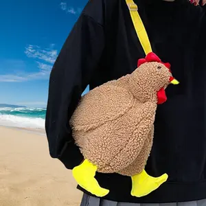 Chicken Hen Purse Bag Fluffy Shoulder Handbag Cute Funny Animal Gift for Christmas for Women ﻿