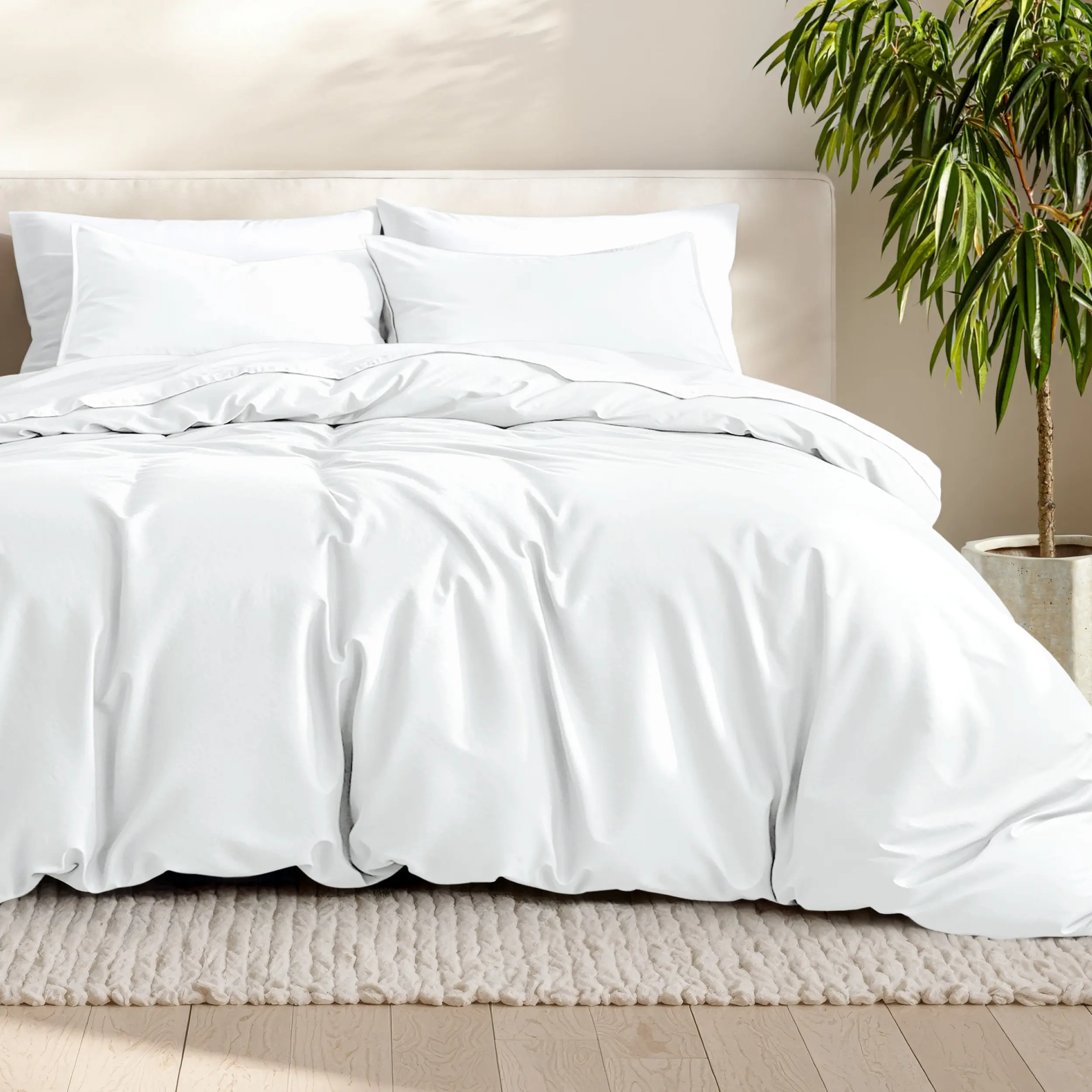 Bare Home Ultra-Soft Duvet Cover & Sham Set - Soft, Lightweight, Breathable, Machine Washable Winter Bedding Set