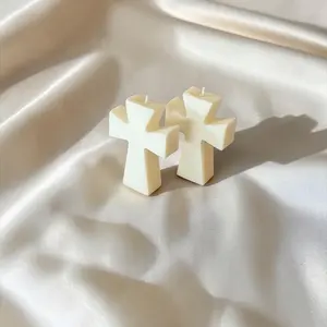 Cozy Cross Candle - Small-Batch Crafted Christian Prayer Candle for Home Decor, Home Supplies