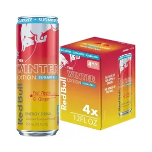 Red Bull Winter Edition Fuji Apple-Ginger Sugar Free 4 Pack 12 Fl Oz Energy Drink