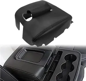 Center Console Cover Replacement fit for Chevy Silverado  Sierra 1500 2500 3500 2014-2018 Arm Rest Box Pad Console Lid Protection Saver, Center Console Armrest lid Cover, Jump Seat Black