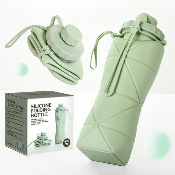 1pc/2PCS Foldable Soft Silicone Sports Water Bottles, Food-Grade Leakproof Portable Compact Drinking Containers for Fitness, Outdoor Adventure