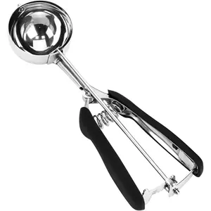 Stainless Steel Ice Cream & Cookie Spoon-Capacity 5.3 Tbsp/80ml/2.7 Oz, Trigger Release