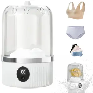Portable mini washing machine, USB rechargeable, high-quality, impact-resistant underwear/panty washing, 1.2L capacity, waterproof and rechargeable, suitable for travel and home use, pet clothing, makeup brushes, and baby clothes.