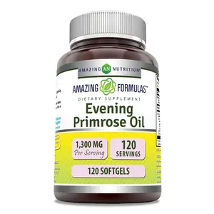 Amazing Formulas Evening Primrose Oil 10% GLA Supplement | 1300 Mg | 120 Softgel | Non-GMO | Gluten-Free | Made in USA
