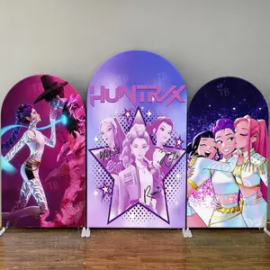 15-day Delivery Hunters Battle Girl Vs Boy Arch Backdrop Cover for Gaming and Birthday Party Decor