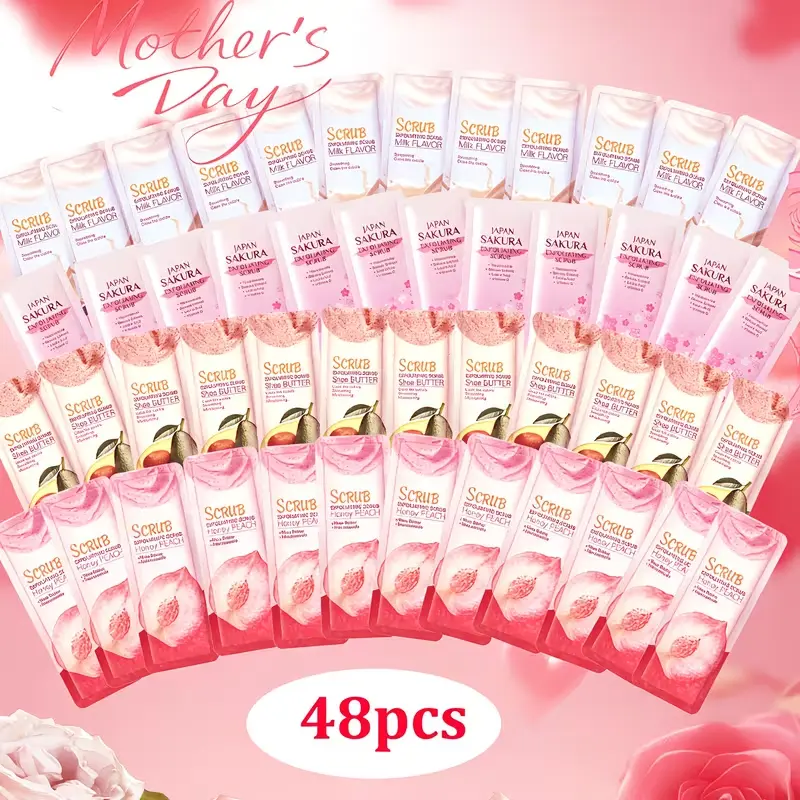 Women's 48PCS Body Scrub Exfoliating Set - Hydrating Daily Relaxing Body Care Variety Pack, Adults' Self Care Bundle Box for Christmas, Mother’s Day Gifts, Gift Box, Exfoliate, Body Care Products