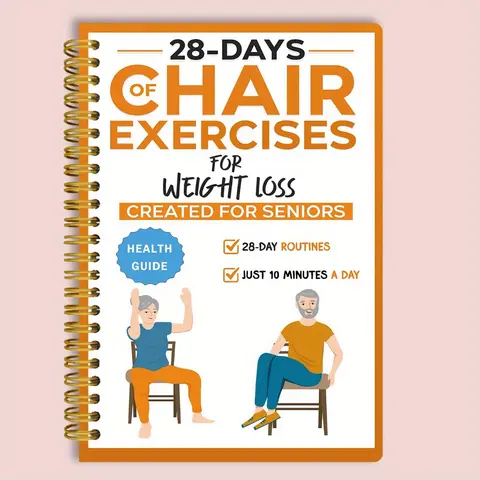 Chair Yoga for the elderly and beginners: 10-minute daily Healthy workout book with 28-day training plan - Anti-drop, balance training, chair yoga guide with photos and videos - Compact 5.5 "x8.3" home or office fitness package