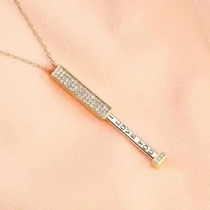 Secret Message 'I Love You' Necklace - 3D Engraved Romantic Gift for Women