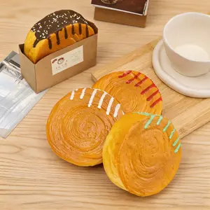 Simulation Explosive Cream Filled Ring Bread Squishy Toy PU Material Slow Rise Stress Relief ASMR Fidget Kawaii TikTok Viral Kids Adults Anxiety Relief Soft Decompression