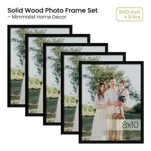 5 Pieces 8x10 Inch Decorative Art Gallery Frame Set, PVC Material, Lightweight & Portable, Perfect for Home Decoration & Photography Backdrop