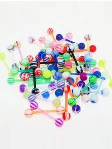 24Pcs 16G Labret Monroe Lip Barbell Ring Replacement Balls Spikes Piercing Ear Tragus Cartilage Studs For Women Men, Body Piercing Jewelry 10/20/50pcs Random Assorted Color Acrylic Hypoallergenic Tongue Barbell Rings. Cute Tongue Studs Piercing Party Pack