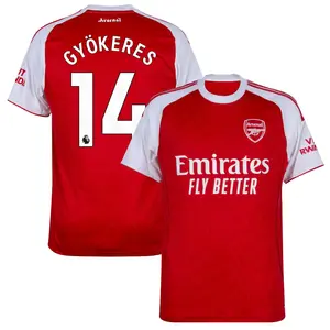 Unisex Arsenal Club Gyökeres #14 2025/26 Champions League Home Replica Soccer Jersey, Sports Collectible Jersey