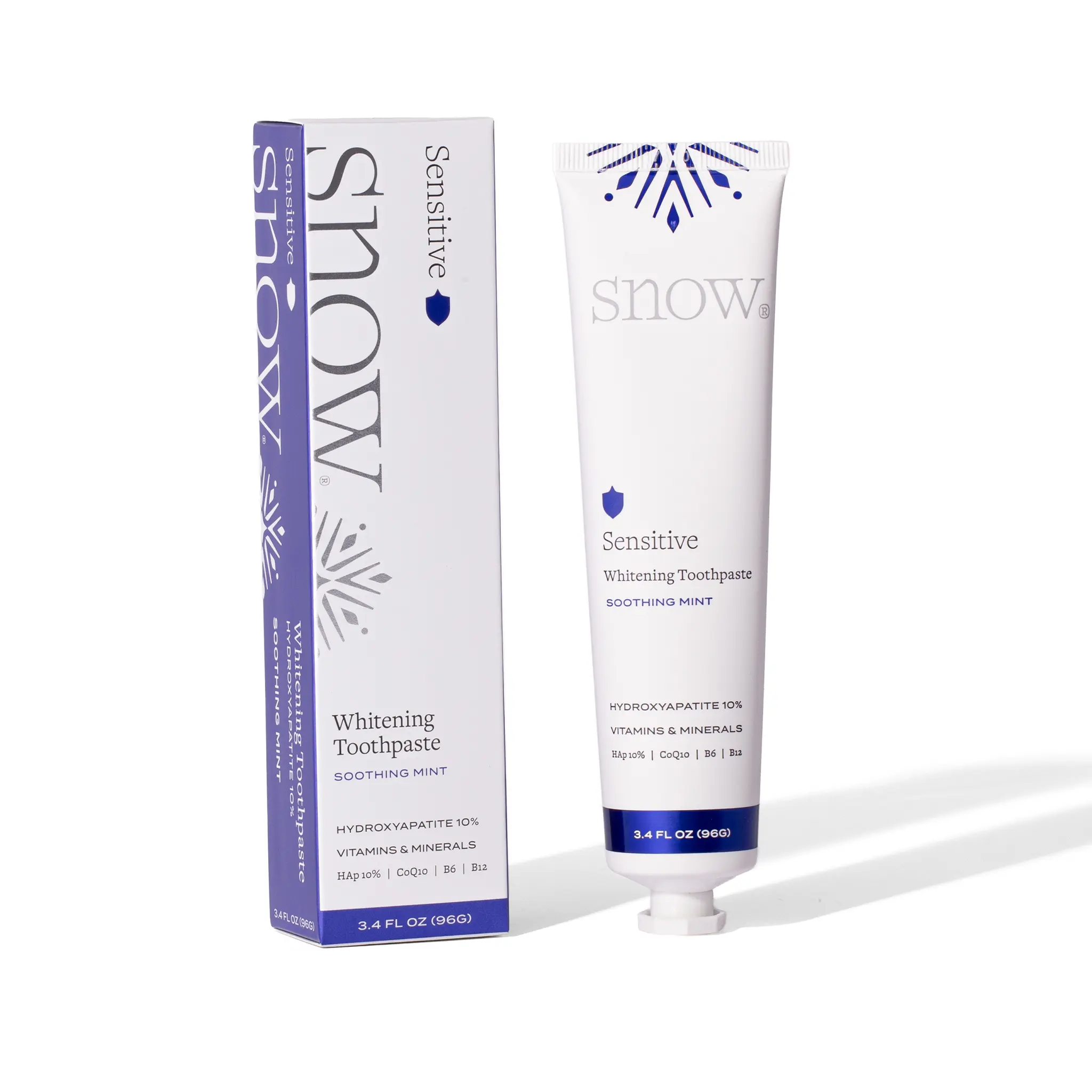 SNOW Nano Hydroxyapatite Whitening Toothpaste | 10% Hydroxyapatite Toothpaste | Fluoride Free for Sensitive Teeth | Vitamin Infused | Enamel Safe Mint