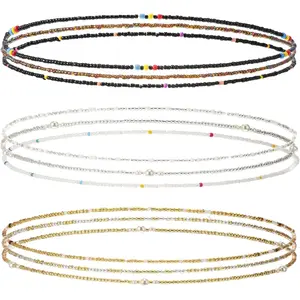 Graduation Gift  9 Pack Waist Bead Chains for Women Stretchy African Belly Chain Stomach Beads Body Bikini Jewelry