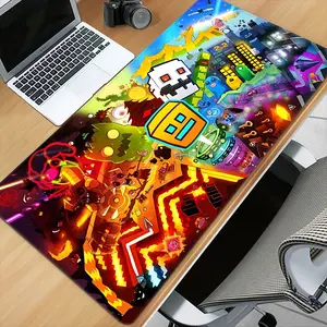 Geometry Dash Poster, Office Mouse Pad, Computer Mouse Pad, Rubber Base, Office Desk Mat, For Office, Gaming, Laptop, Birthday, Christmas Desktop Decoration Gifts, Desk Accessories, Desk Decoration, Rubber Mouse Pad, Office Desk Mat, Gaming Mouse Pads