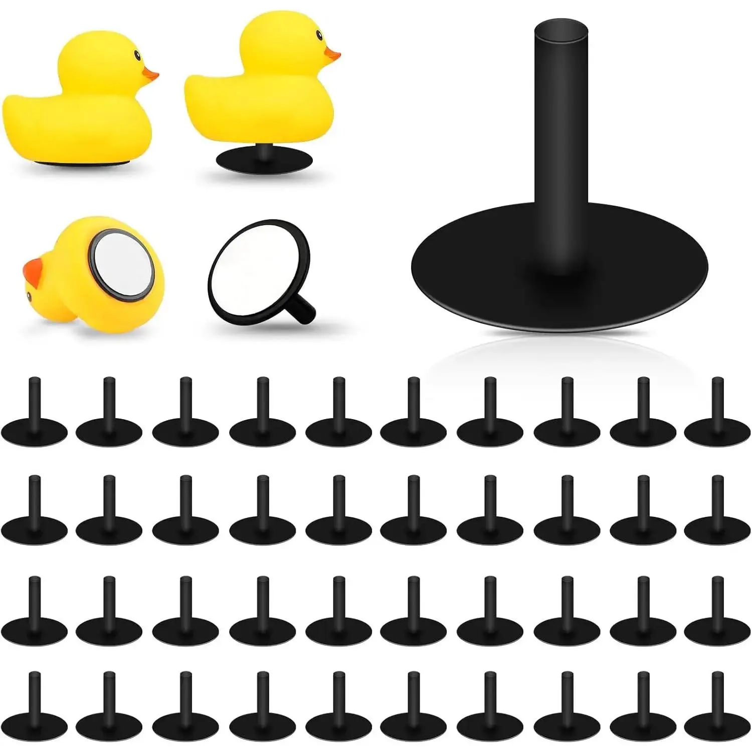 40 Duck Plugs Mount With Double Sided Stickers - Holder for  Dash Fixed Display -  for  Lover for Various Rubber Ducks (Excluding Rubber Duck)