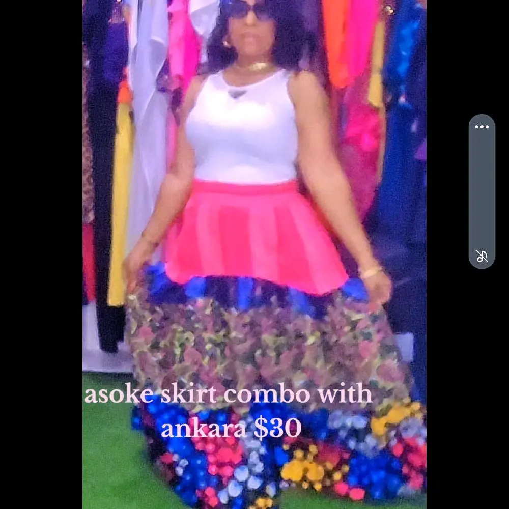 Asoke Skirt Combo with Ankara - Stylish Pink & Multicolor Skirt Set for Women