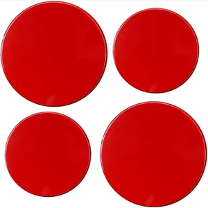 212 MAIN Electric Stovetop Burner Covers, Decorative Lightweight Tin Covers, Set of 4 (2-8 in & 2-10 in), Conceals Messy Drip Pans, Red, Mess Hider, Multi-Size