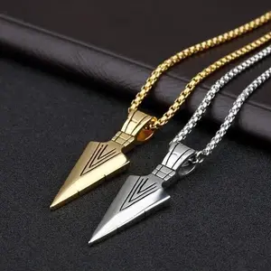 Arrow necklace pendant short dragon bone chain men's retro jewelry