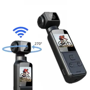 4K HD Pocket Gimbal Camera, Handheld Vlog Camera, Wearable Action Camera, Outdoor Cycling Anti-shake & Waterproof Portable Action Camera, USB Charging Sports Camera