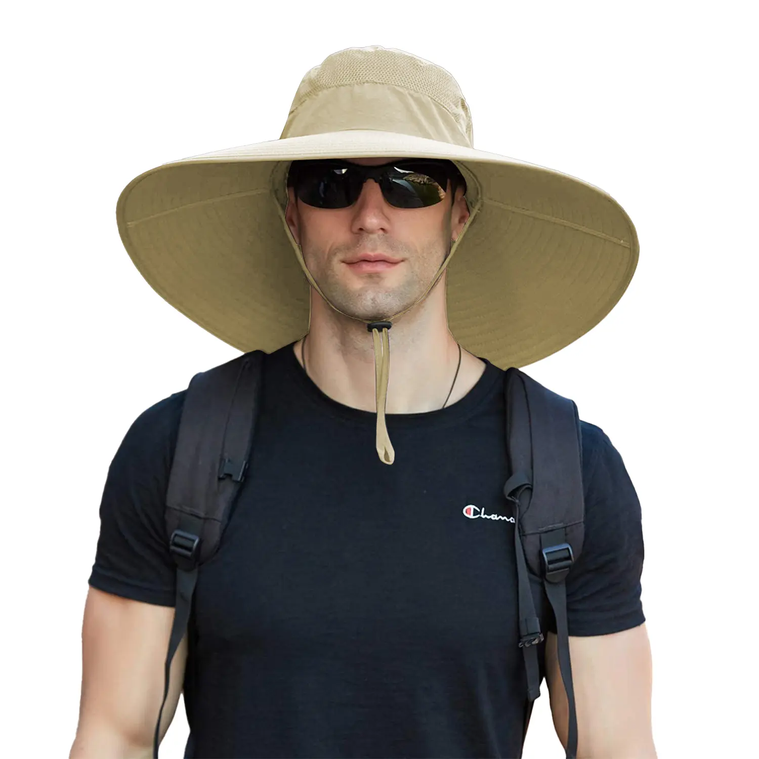 Wide Brim Sun protection yard Hats for Men Women, UPF50+ Waterproof Breathable Bucket Hat for Fishing, Hiking, Camping, Adjustable Snapback Cap