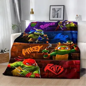 Teenage Mutant Ninja Turtles Printed Blanket Ultra Soft Warm Cozy Comfortable Throw Blanket Perfect For Home Picnic Travel Camping Couch Bedroom Decor Gift Birthday Halloween Christmas For Fans Boys Teens Kids Her Him