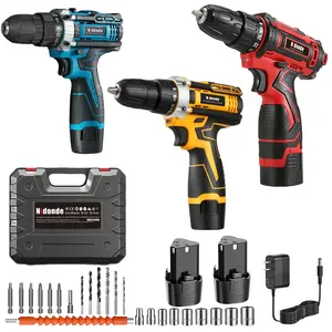 12V Cordless Power Drill Drivers Kit with 2 Lithium Batteries & LED Light - Dual-Speed(0-1450 RPM),3/8 Inch Keyless Chuck (Included Chuck),Fasten Function for Home Renovation