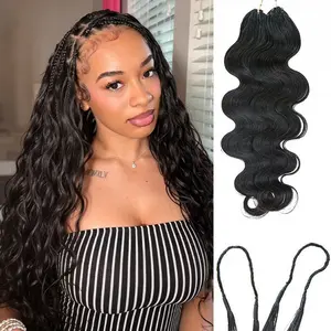 ISEE HAIR Human Hair Body Wave Crochet Braids Extensions Knotless Pre-Separated Miracle Knots Crochet Hair Lightweight Soft Natural Look Protective Style Boho Braids Vacation Hair Summer Hair 50g/Pack#SummerWins #DealsForYouDays