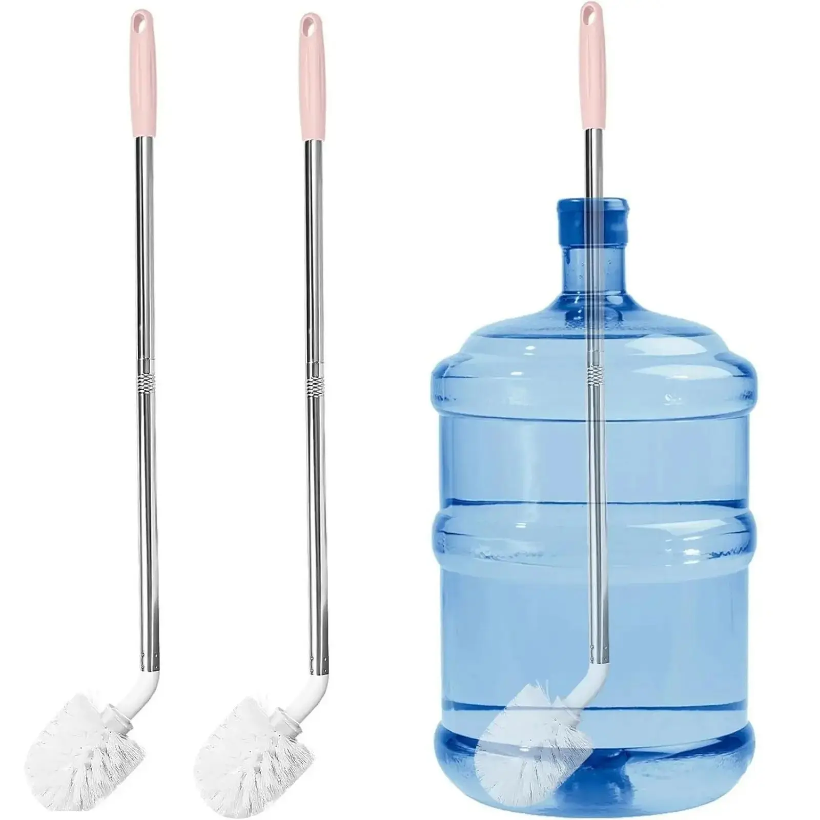 5-gallon water tank cleaning brush, 2-pack bucket brush, water bottle brush, extra long water bottle cleaning brush, water bottle brush, Carboy brush. Bristles flexand compressto .ApplyGentlePressureto InsertPush downslowly andgentlytoinsert brush. Steel