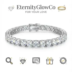 5mm Tennis Bracelet, with a Row of , Luxurious Elegant Style Women's Tennis Bracelet, Brilliant Cut, Suitable for Weddings, Birthdays, Anniversaries, New Year Gifts, Mother's Day Gifts