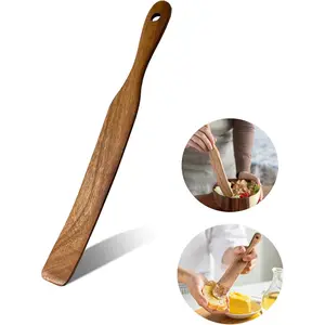 Skinny Wooden Spurtle Spatula for Sourdough Starter, Baking & Cooking, Non-Scratch Dough Scraper and Jar Mixing Tool, Ergonomic Stirring Stick for Canning, Spreading & Kneading (11 Inches) GZXTSKY